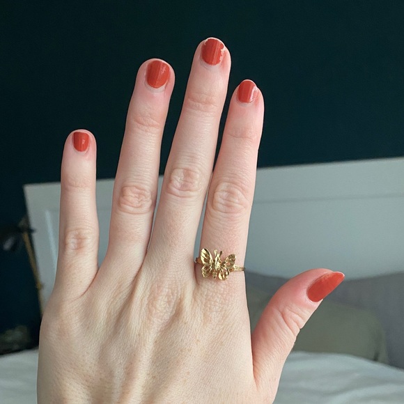 Elegant Gold Butterfly Ring, real gold - Picture 6 of 6